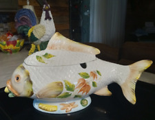 Vinage Italian Mid Century Fish Tureen With Cover picture