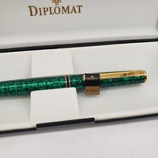New Diplomat Marble Green Fountain Pen w/ Medium Nib, Box - Germany picture