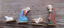 Vintage Anri Italy Hand Carved Nativity Set 4 Pcs Great Con MCM? Christmas Holid picture