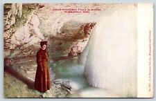 Minneapolis MN~Victorian Woman UNDER Minnehaha Falls in Winter~1908 VO Hammon picture