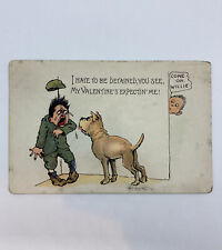 Vintage Postcard 1910's Tuck’s “ I Hate To Be Detained, You See, My Valentine’s picture