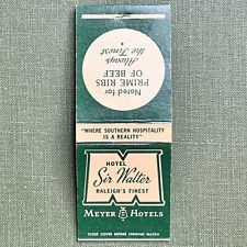 Vintage Matchbook Hotel Sir Walters Raleigh’s Finest NC Matches Unstruck  picture