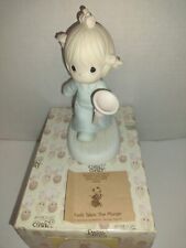 Precious Moments Collectable Figurine 1987 Faith Takes The Plunge With Box picture