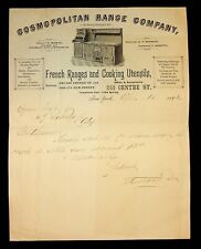 1893 Cosmopolitan Range Co. Letterhead New York, Stoves, Cooking Utensils picture