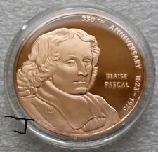 Blaise Pascal French Religious Philosopher Scientist Mathematician Bronze Medal picture