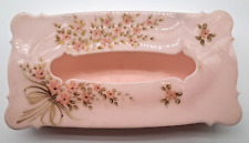 Vintage Mid Century Floral Pale Pink Tissue Box Holder MCM Schwarz Bros Plastics picture