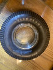 Vintage Firestone Deluxe Champion Rubber Tire with Glass Embossed Ashtray 6