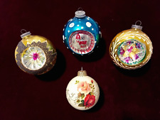 4 Vintage Beautiful West Germany Indent (3) Holiday Christmas Ornaments Lot picture