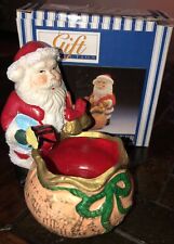 Vintage Gift Collection Ceramic Santa Holder In Original Box 4 1/2