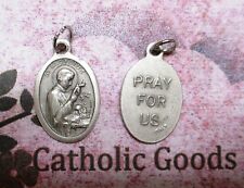 Saint St. Aloysius - Pray for Us - Ox Silver Tone Italian 1 inch Medal  picture