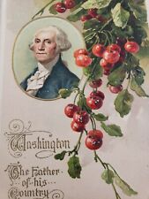 C 1914 Winsch Washington the Father of His Country Portrait Cherries Postcard picture