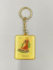 Vintage Guardian Angel W/ Child Namesake James Keychain Key ring picture