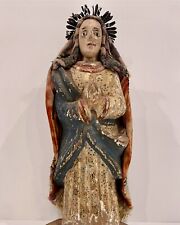 Antique Wooden Carving, Statue of  The Virgin Mary, Madonna Icon picture