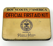 Vintage Boy Scouts of America Official First Aid Kit Tin Metal Empty No Supplies picture