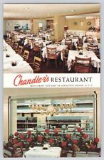 Postcard New York City Chandler's Restaurant Dual View Vintage Unposted picture