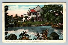 Rochester NY, W.D. Hayes Residence Gardens Pond, New York c1919 Vintage Postcard picture