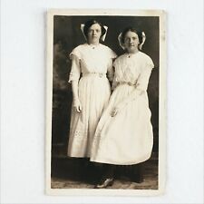 White Dress Cousin Girls RPPC Postcard c1910 Litchfield Minnesota Women Art B893 picture