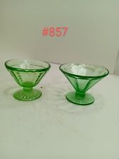 Two (2) Green Depression Uranium Glass  Sherbet Cups Federal  picture