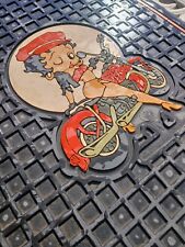 Vintage 1996 Betty Boop On A Motorcycle Rubber Car Floor Mat Single Mat  picture