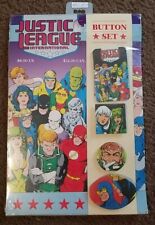 Justice League International Button Set 1990 New Sealed picture