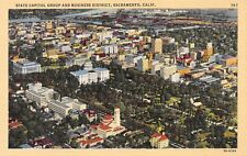 D2227 State Capitol Group & Business District, Sacramento CA 1943 Teich Linen PC picture