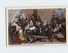 Postcard Embarkation Of The Pilgrims From Delft Haven By Weir Massachusetts USA picture