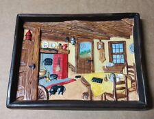 Vintage Holland Mold Ceramic Wall Mount Farm House Scene Initialed 1976 48yrs. picture