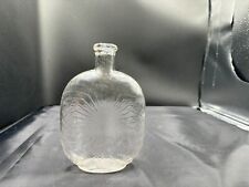 Antique Early 1900s Clear Pint Whiskey Flask - Pumpkin Seed Type | Spider Web picture
