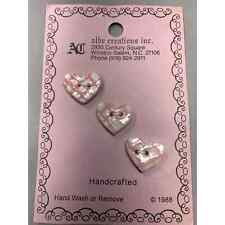 3 Handcrafted Pink and White Hearts Made By Albe Creations inc. picture