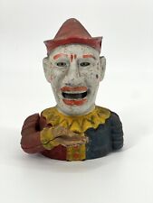 Antique/Vintage HUMPTY DUMPTY Creepy Circus Clown cast iron Mechanical Bank picture