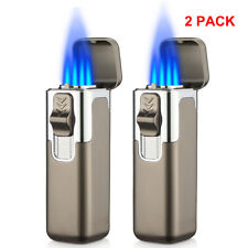 1-2PCs Torch Lighter Quad Jet Lighter Flame Butane Lighter Refillable Adjustable picture