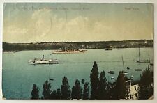 Vintage Postcard, US Man O'War & Revenue Cutters Hudson River NY, Posted 1908 picture