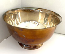 Vintage Silverplate Round Fruit Vegetable Serving Bowl 7 in diameter 4 in tall picture