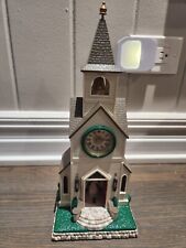 Avon Majestic Inspirational Chapel Church Angel Clock Lighted Musical 2002 JO1 picture