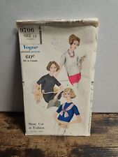 1959 Vogue Printed Pattern #9706 Misses' Blouse Size 14 Bust 34 picture
