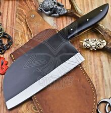 Custom Forged Hammered D2 Tool Steel Clever Chopper Axe Knife Bull Horn EDC picture