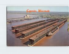 Postcard Aerial View Of Ore Docks Superior Wisconsin USA picture