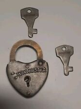 Winchester Heart Shaped Steel Padlock Lock with 2 Keys 