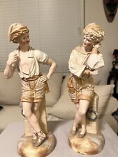 Antique German Scheibe Alsbach Pair Of Bisque Figurines Of Boat People Rare picture