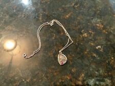 Vintage AT&T Long Lines Sterling  Charm / Pendant ~Red stone~ Stone + 18” chain picture