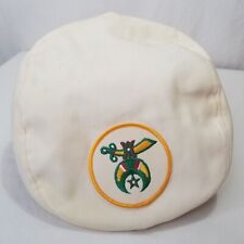 Vintage Masonic Shriners Beret Hat Patch White Cabbie Newsboy Cap K Products USA picture