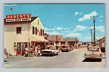 Wells Beach ME, Business District, Parent's Market, Maine Vintage Postcard picture