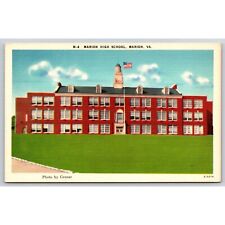 Vintage Linen Postcard Marion High School Marion Virginia picture
