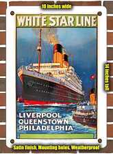 METAL SIGN - 1928 White Star Line Liverpool Queenstown Philadelphia - 10x14