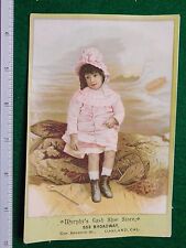 1870s-80s Murphy's Cash Shoe Store Girl Near Waterfall Victorian Trade Card #R picture
