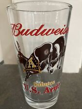 Vintage Budweiser Salutes US Army 16-ounce Beer Glass picture