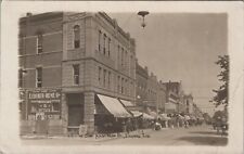 RPPC Postcard Indiana IN Elwood Anderson St. Dept. Store Dentist Drug Store 1911 picture