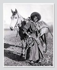Cowgirl Nellie Brown, Young Black Woman & Horse c1880s, Vintage Photo Reprint picture