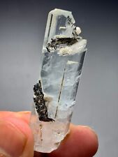 122 Carat beautiful terminated aquamarine crystal with black tourmaline @pak picture