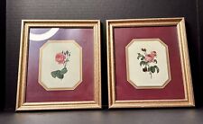 Set Of Vintage Victorian Style Rose Floral Gold Framed Art Prints 8